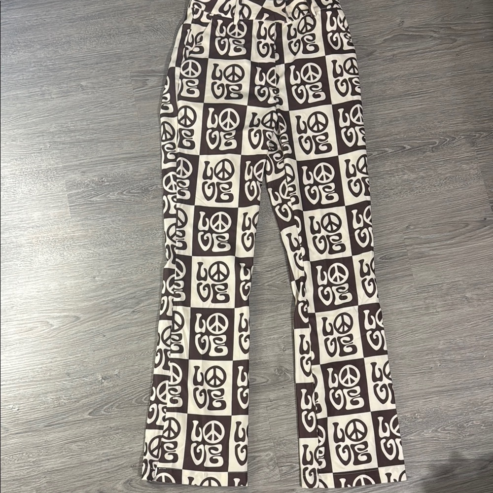 Patterned Black and White Pants